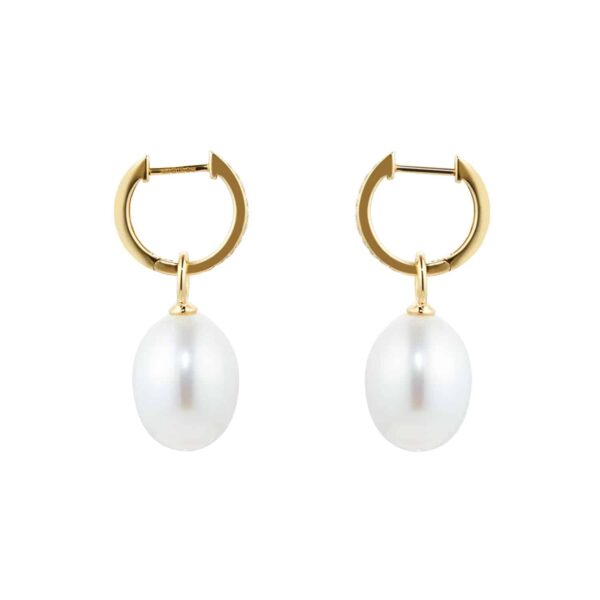 Kiki Classics 18ct Yellow Gold, Pearl Drops With 0.13cttw Diamond Hoop - Image 4