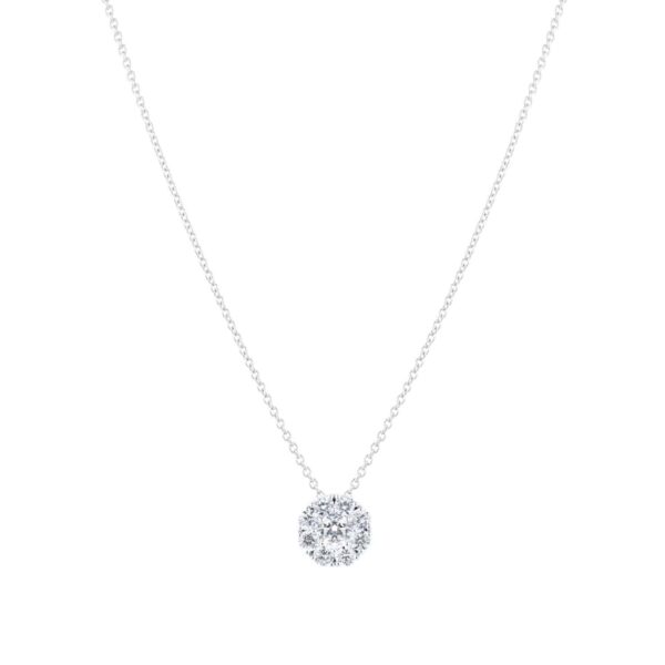 Snowflake Round 0.76cttw Diamond Cluster Necklace - Image 3