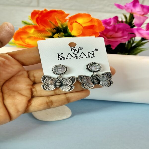 German silver butterfly earrings
